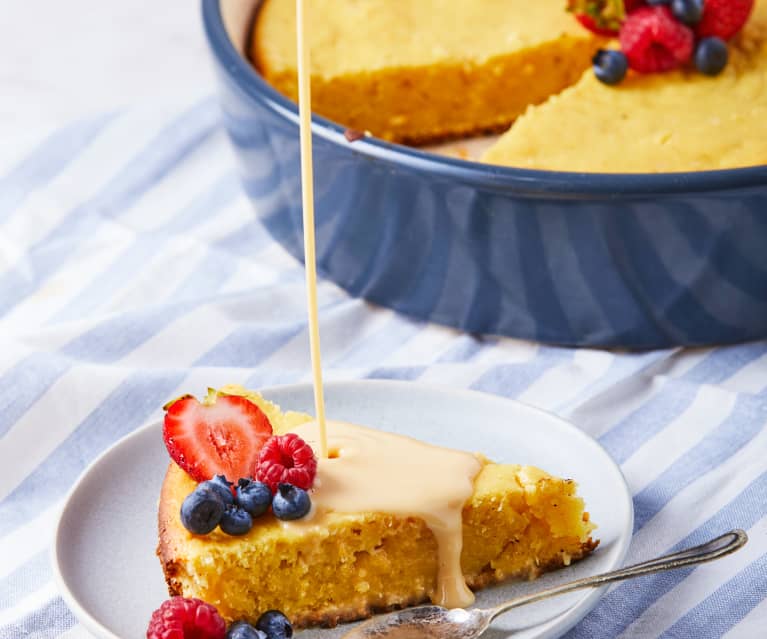 Gâteau de maïs avec sauce au lait de poule (Anna) Métrique