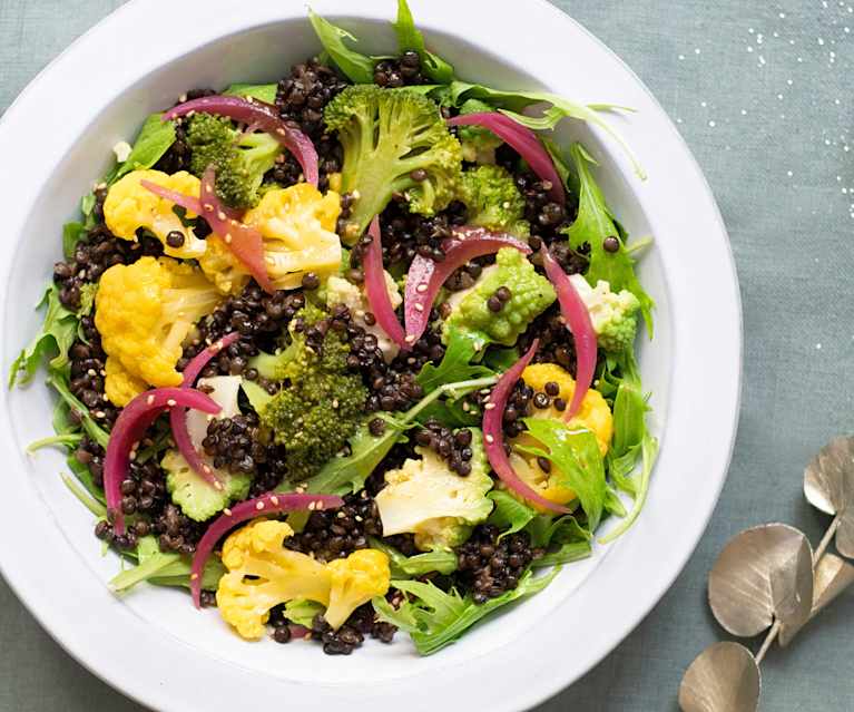 Poêlée de choux et lentilles, vinaigrette à l’érable