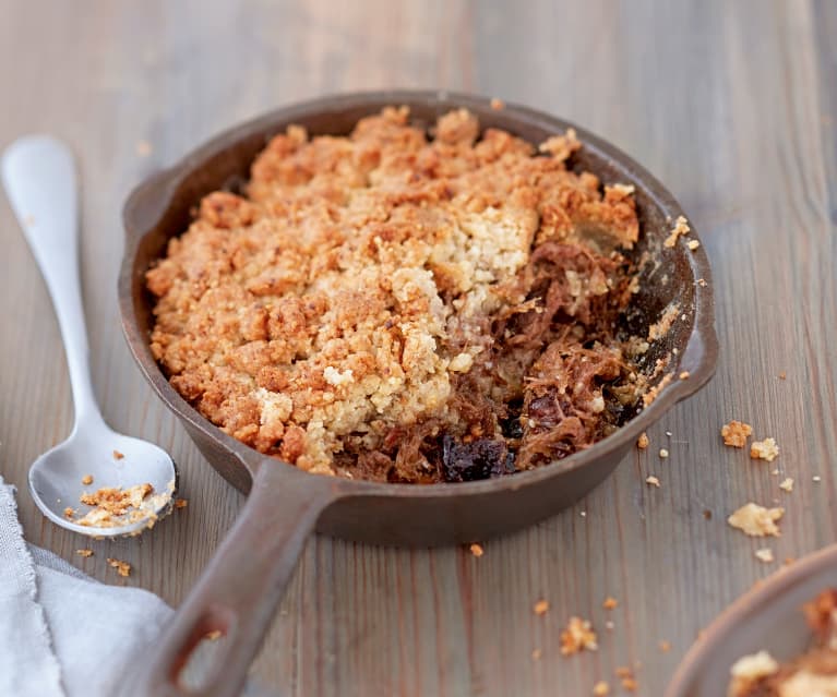 Crumble de confit de canard aux noix