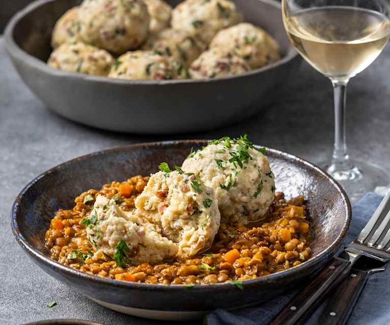 Tiroler Knödel mit Linsen