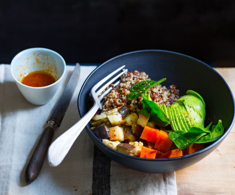 Quinoa aux aubergines et patates douces