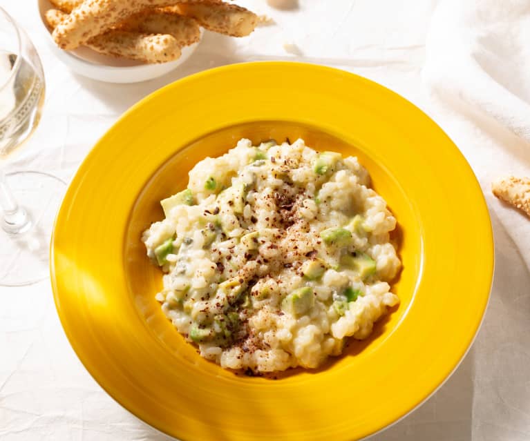 Arroz cremoso con gorgonzola y aguacate