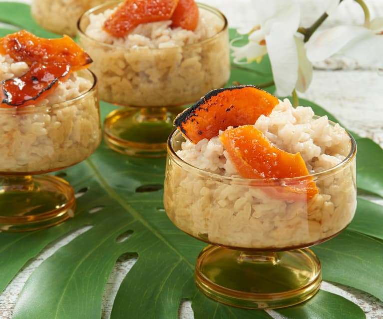 Sticky Coconut Rice with Brûléed Papaya