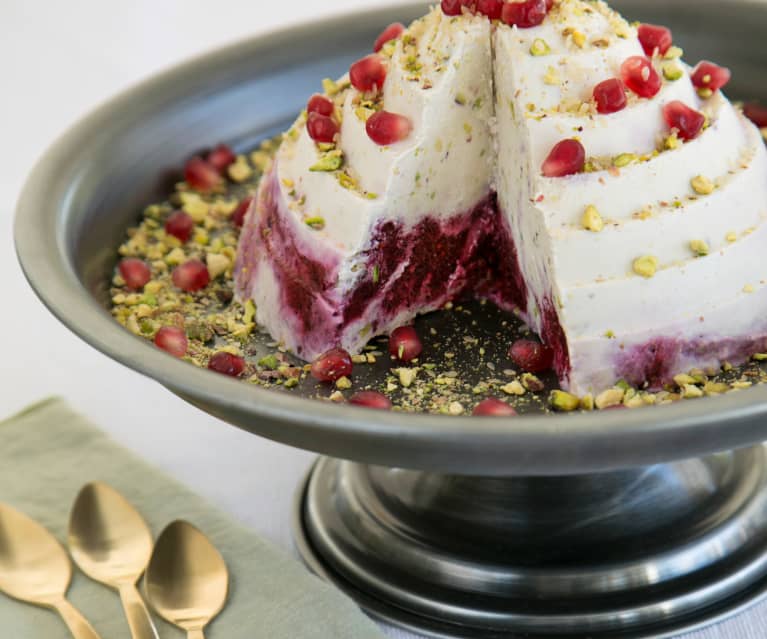 Berry halva semifreddo