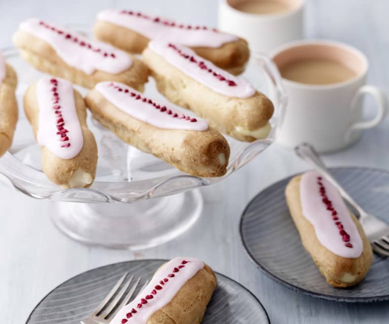 Raspberry and Vanilla Éclairs