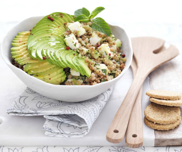 Salade de sarrasin, concombre et feta