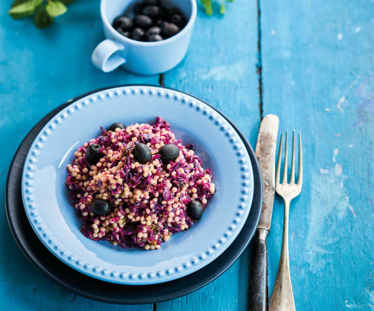 Salada morna de couve-roxa