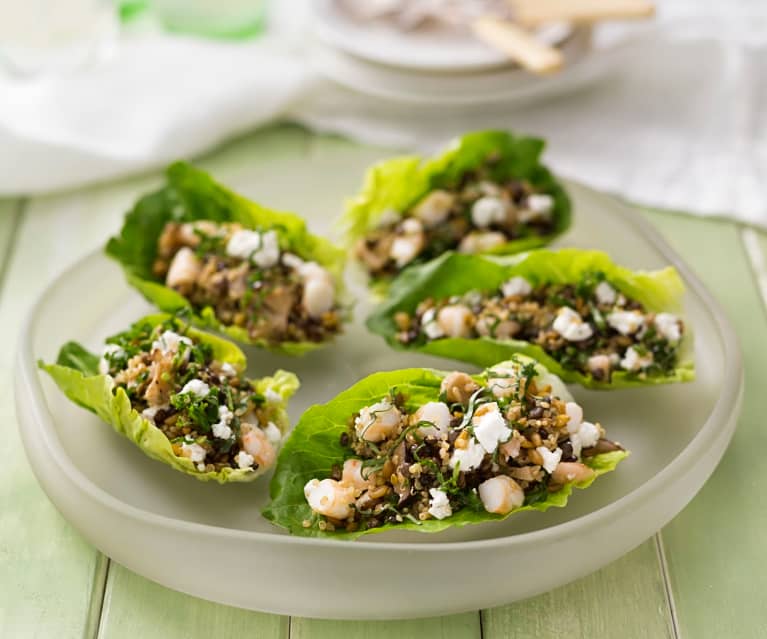 Grain salad lettuce cups (Dani Valent)