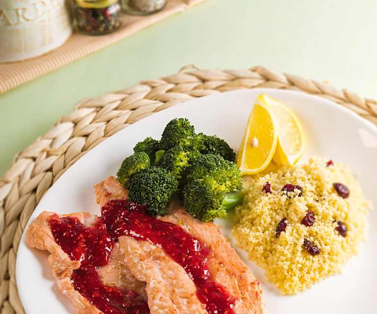 Cous cous con salmón y verduras