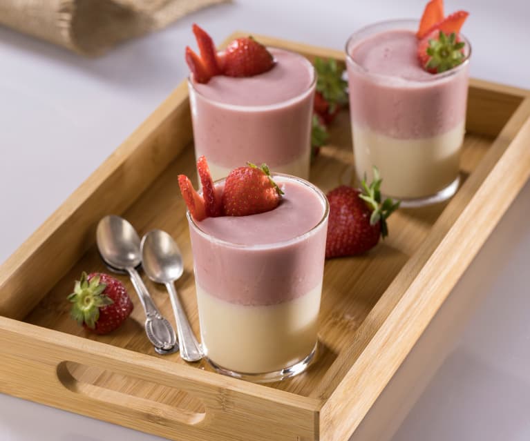 Mousse al cioccolato bianco e fragole