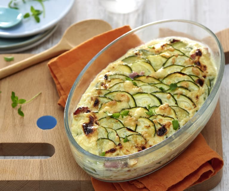 Gratin de courgette aux lardons