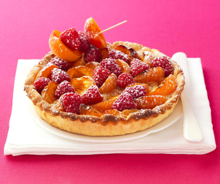 Crostata albicocche e lamponi