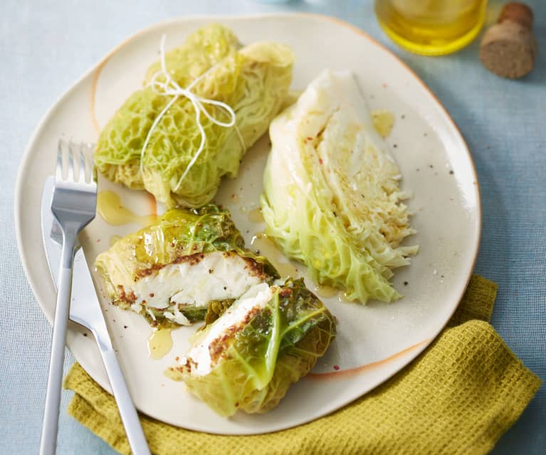 Papillotes de cabillaud en feuille de chou