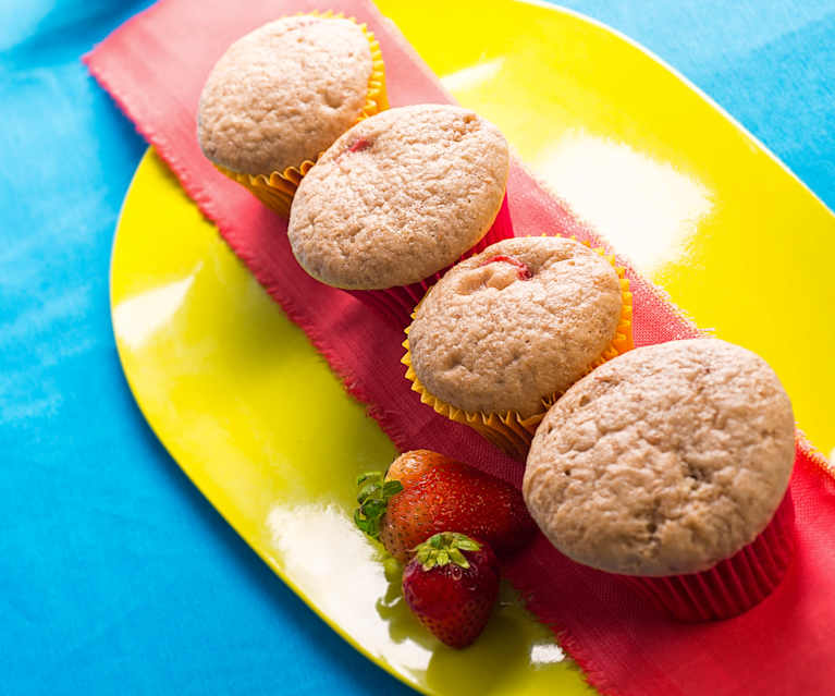 Muffins de plátano y fresa Muffins de plátano y fresa