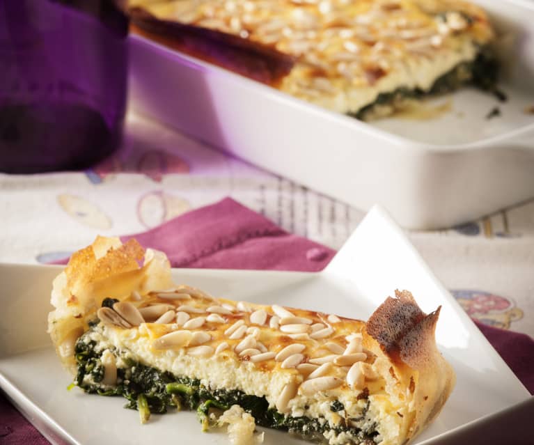 Quiche de espinacas y feta con pasta filo