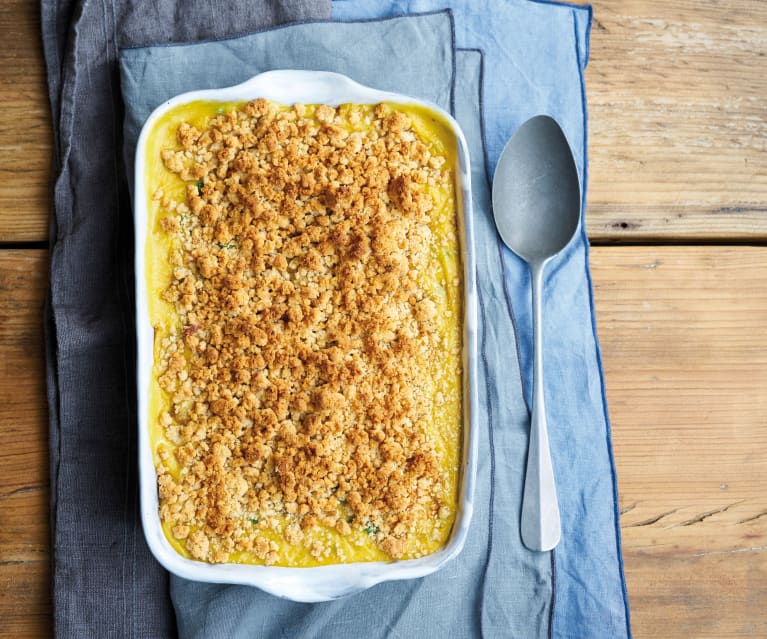 Crumble de frango e legumes