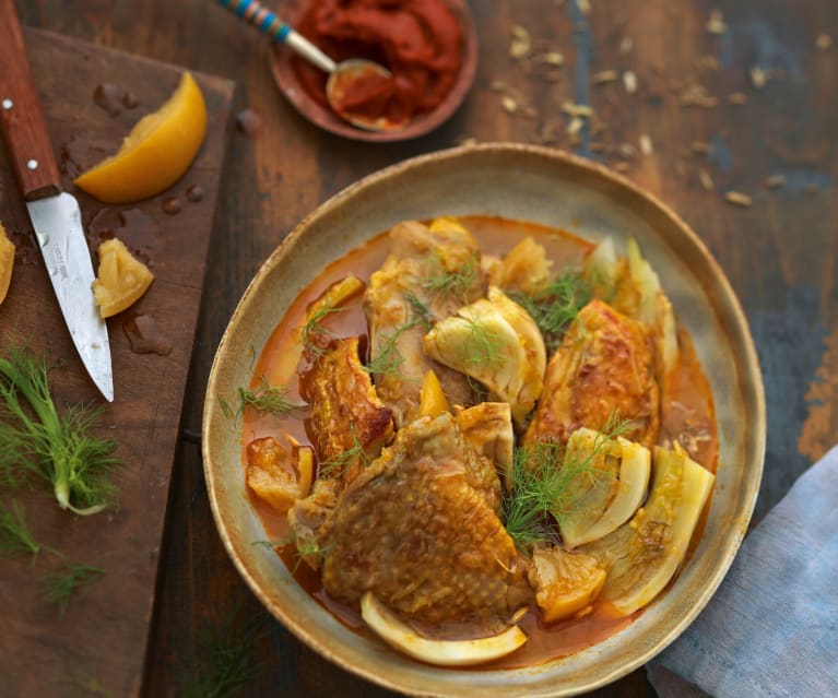 Tajine de pintade au fenouil