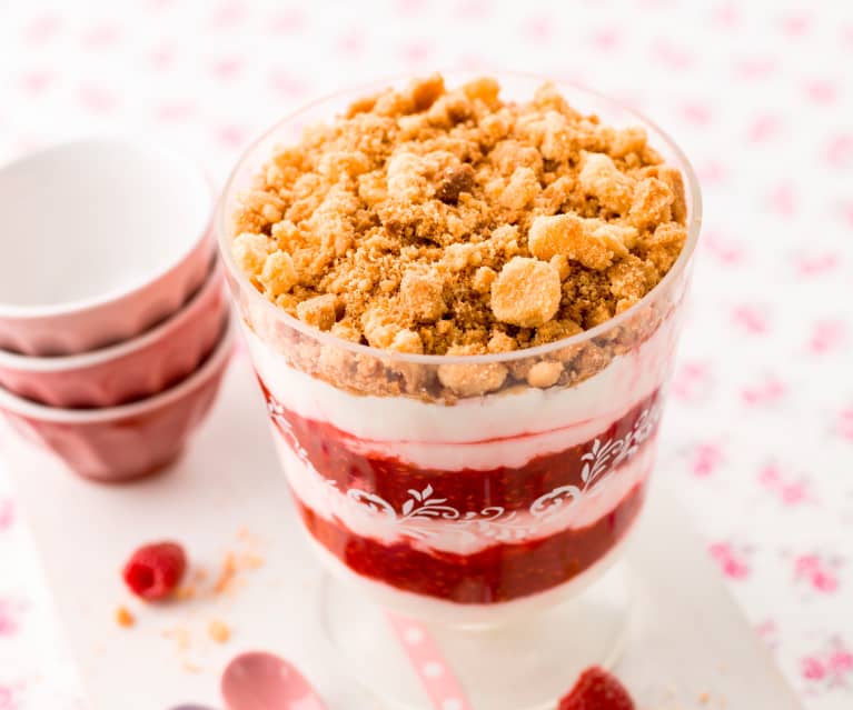 Crumble frio de framboesas