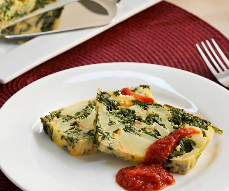 Pastel de patata con kale