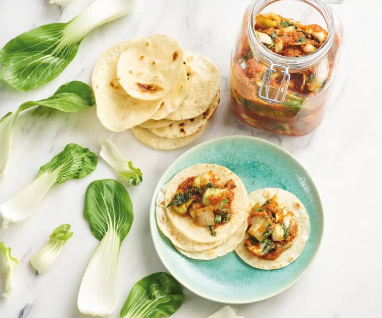 Kimchi em tortilhas