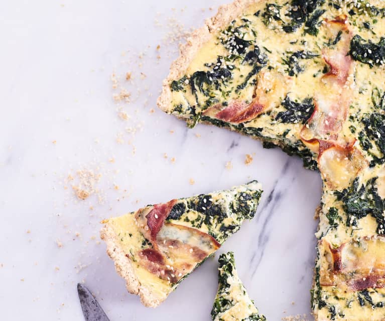 Quiche de espinafres e bacon