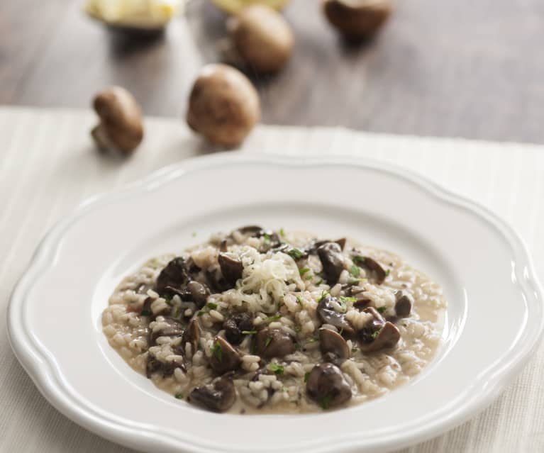 Arroz con champiñones Portobello