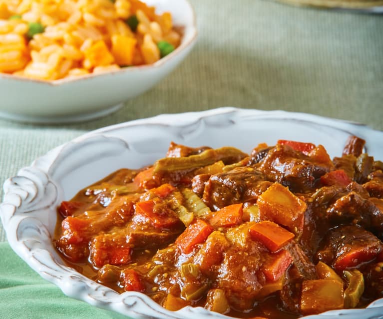 Verduras en salsa morita