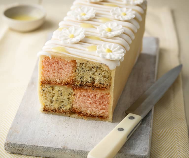 Lemon and Poppy Seed Battenberg Cake