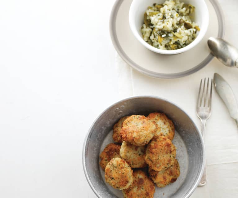 Pollock and Coriander Fishcakes with Savoy Rice