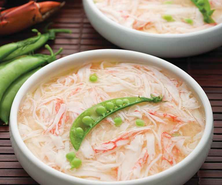 甜豆蟹肉蒸蛋