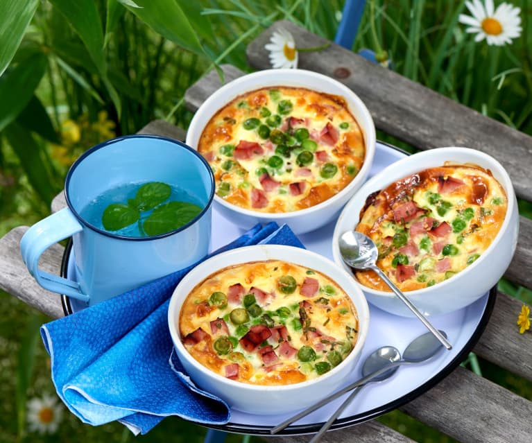 Clafoutis petits pois-jambon