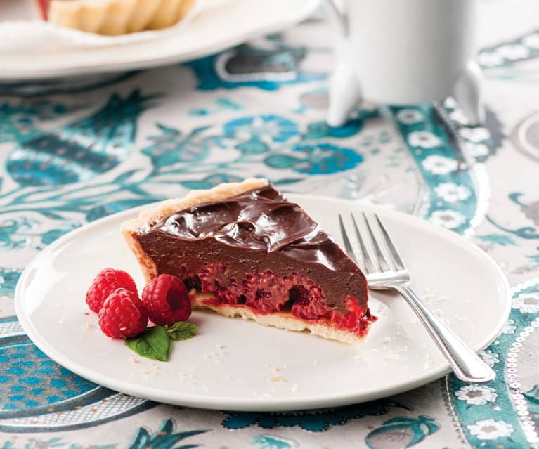 Tarte de chocolate e framboesa