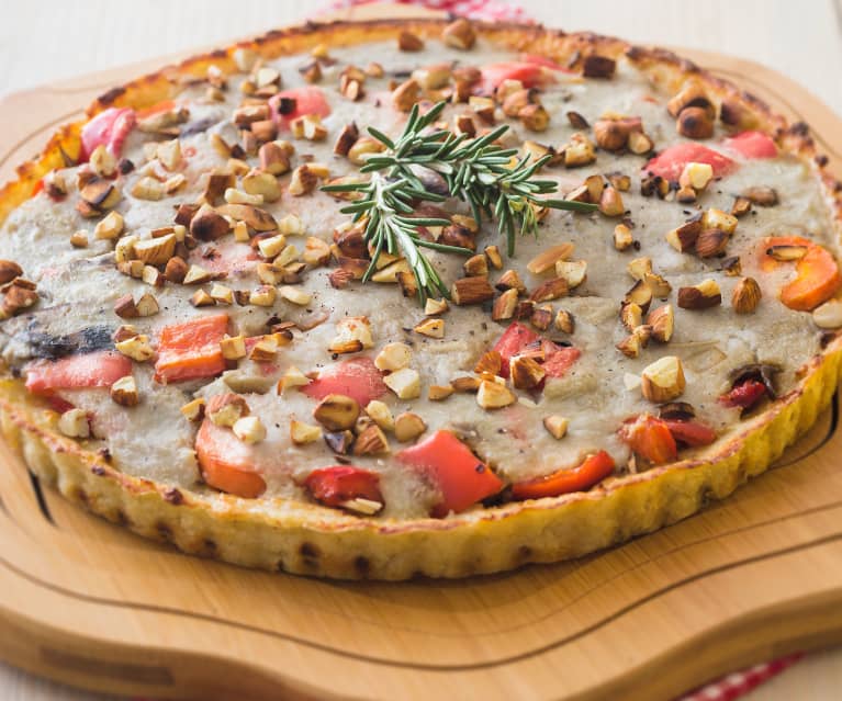 Quiche vegano de hongos