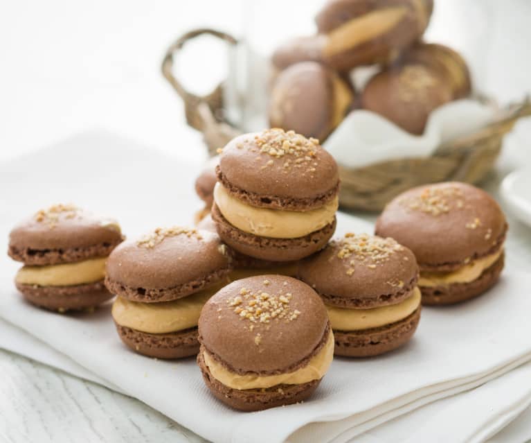 Macarons de chocolate con foie