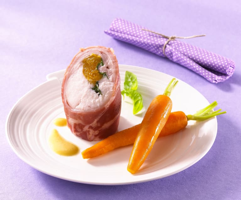 Râble de lapin aux abricots et à la vanille