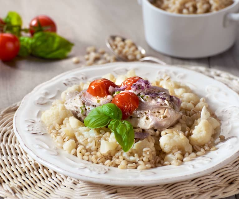 Orzo, cavolfiore e pollo