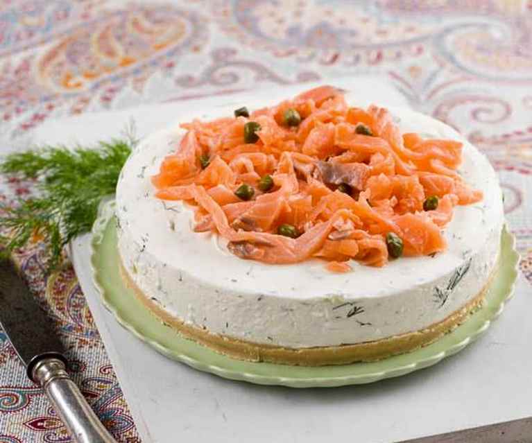 Cheesecake de salmão e funcho Cheesecake de salmão e funcho