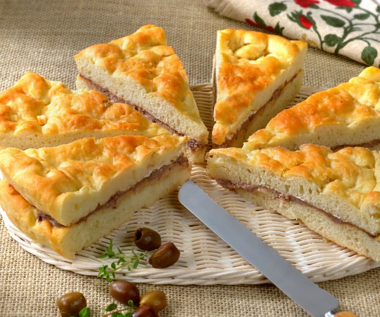 Focaccia à la crème de fromages