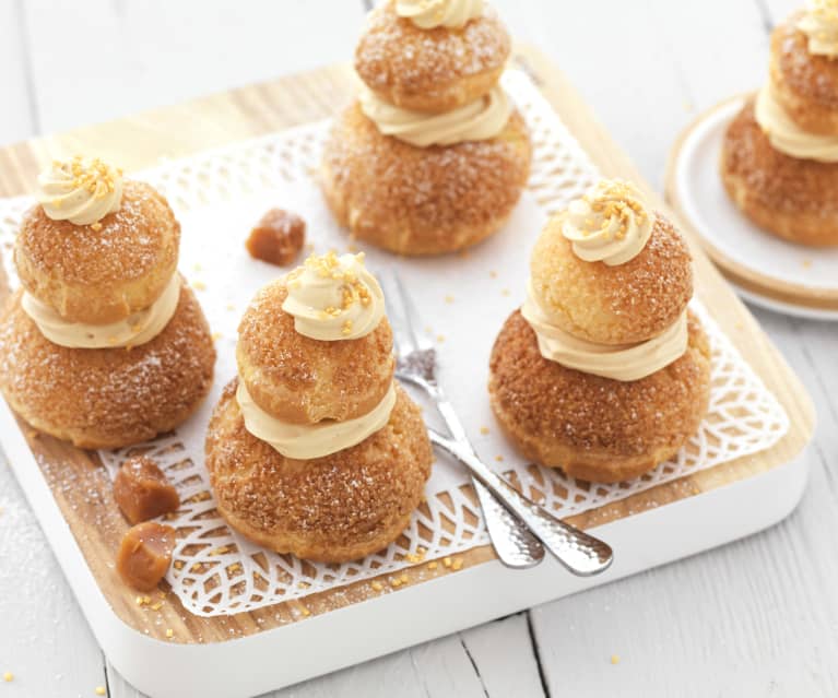 Religieuses craquelin caramel au beurre salé