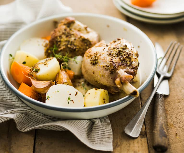 Cuisse de dinde aux légumes nouveaux