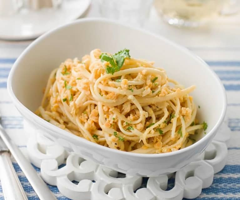 Fettucine de limão e lentilhas