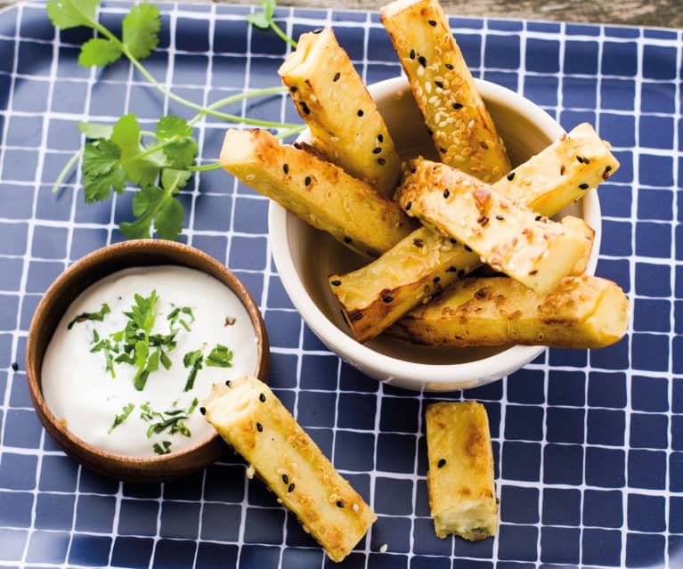 Garlic chickpea breads (Panisses)