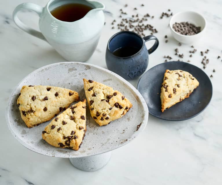 Scones com pepitas de chocolate