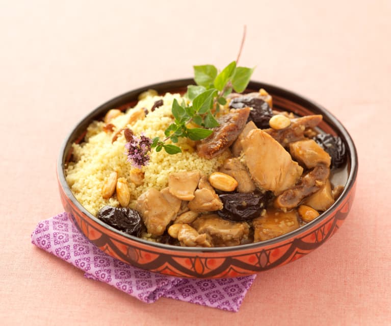 Tajine de poulet au miel et aux pruneaux