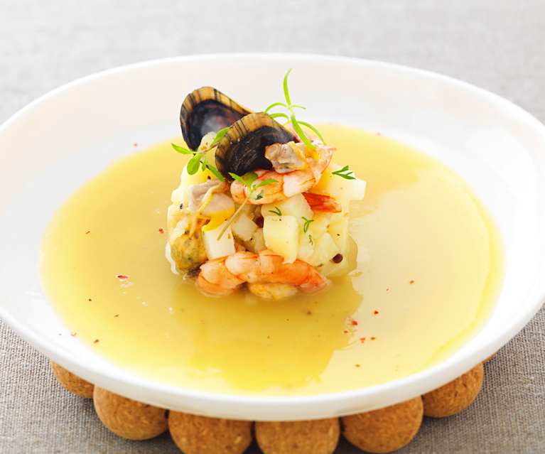 Crémeux de pommes de terre de l'île de Ré, coquillages de nos côtes - Richard Toix Crémeux de pommes de terre de l'île de Ré, coquillages de nos côtes - Richard Toix