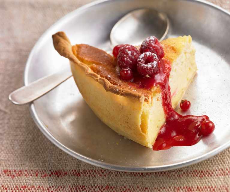 Tarte au fromage blanc et coulis de fruits rouges Tarte au fromage blanc et coulis de fruits rouges