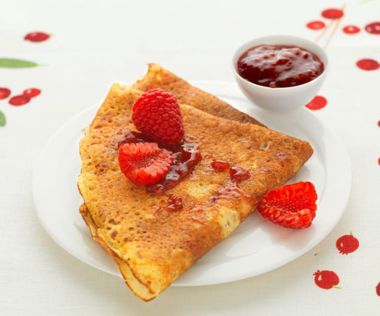 Crêpes sans lactose à la confiture