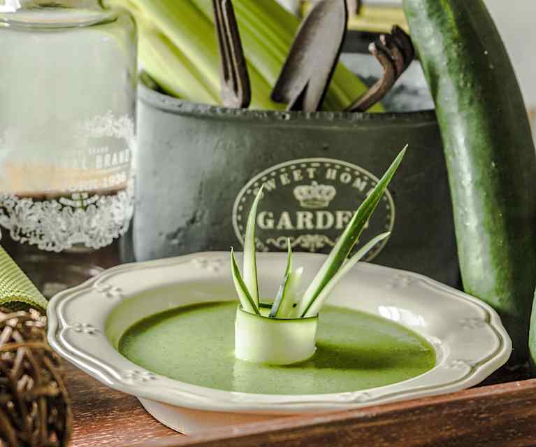 Gazpacho de pepino y hierbabuena