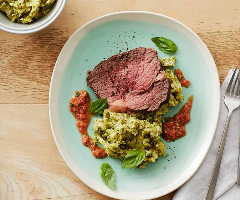 Roastbeef mit Brokkoli-Kartoffel-Püree