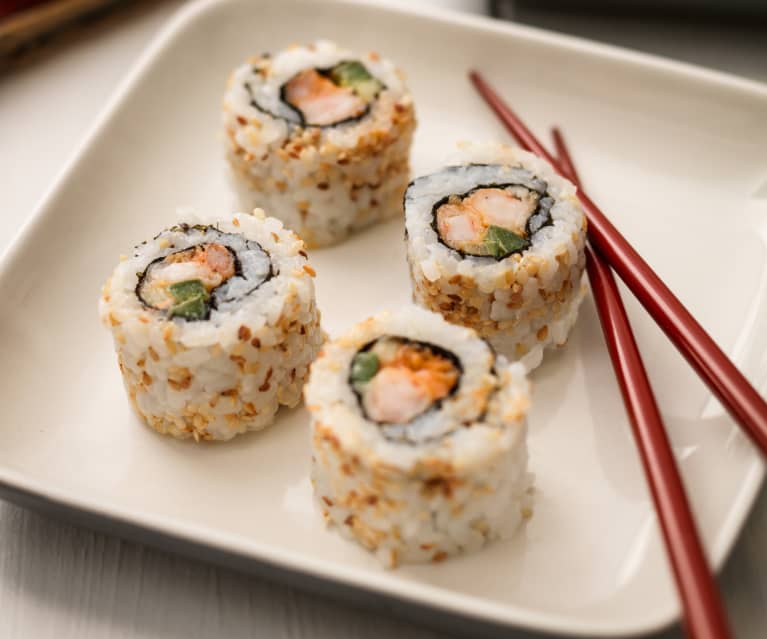 Sushi z krewetkami w tempurze